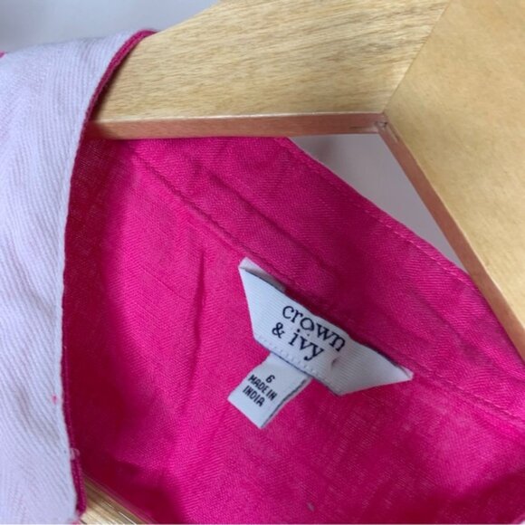 Crown & Ivy Pink Dress with White Accents Size 6 - Picture 3 of 5